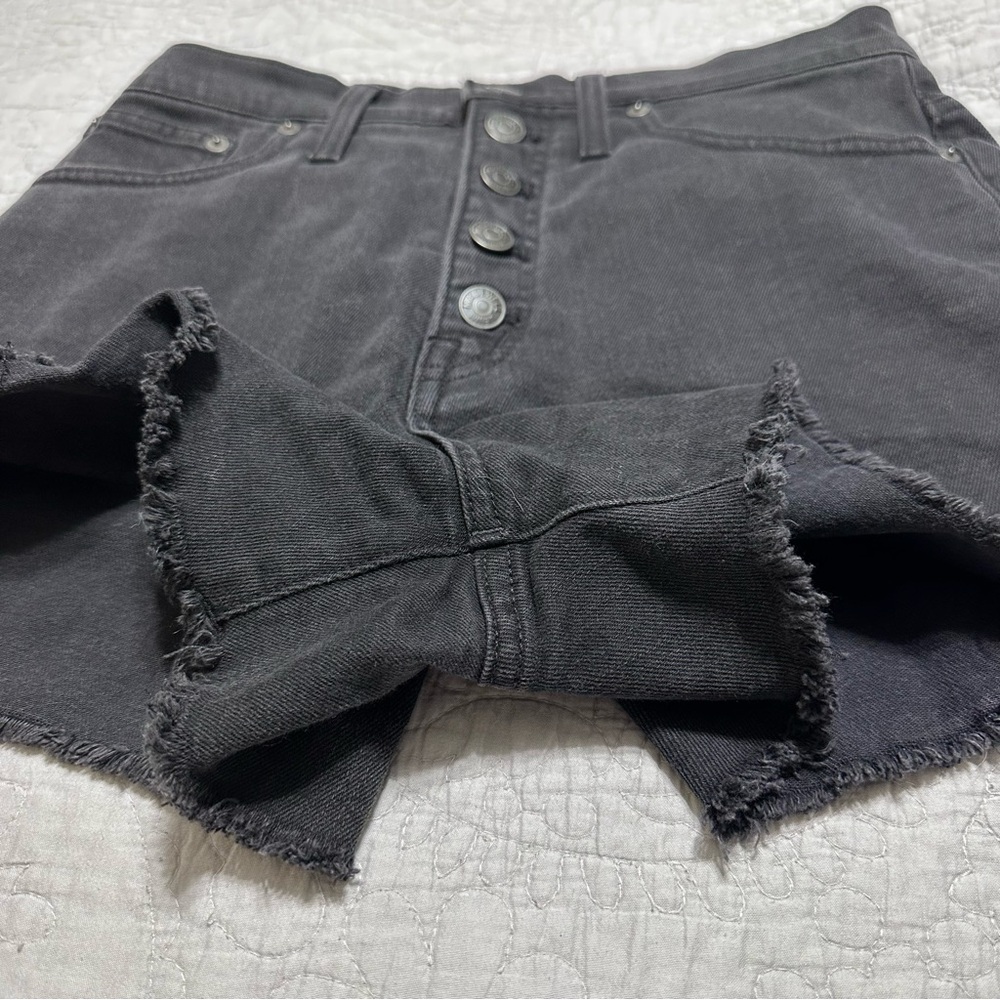 Madewell Women’s Hi-Rise Denim Shorts Button Fly In Black Sz.27 Boho Goth Summer - Picture 5 of 9